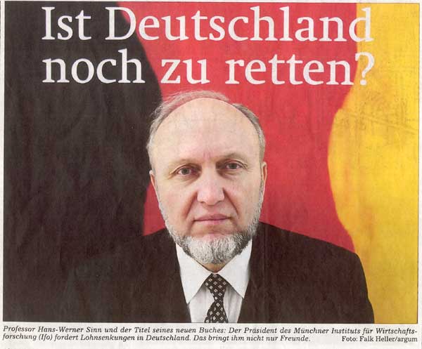 Professor Hans-Werner Sinn und der Titel seines neuen Buches