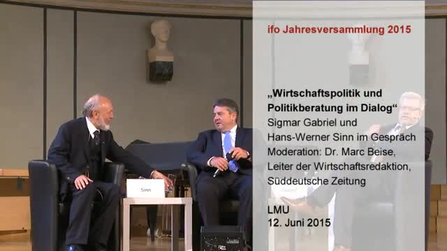 „Wirtschaftspolitik und Politikberatung im Dialog“. Sigmar Gabriel und Hans-Werner Sinn im Gespräch